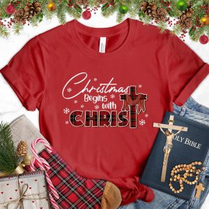 Christmas Begins With Christ Colored Edition T-Shirt_9305